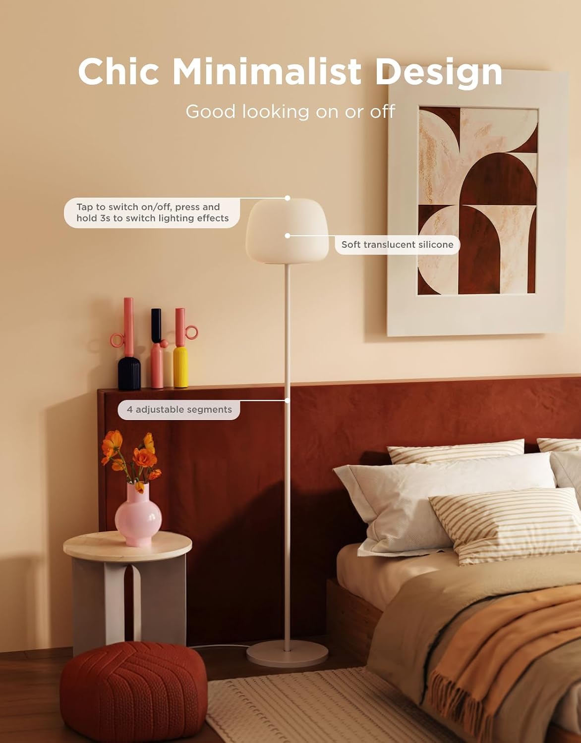 Govee Lantern Floor Lamp, Halo Gradient RGBIC Smart Corner Lamp for Bedroom - Image 4