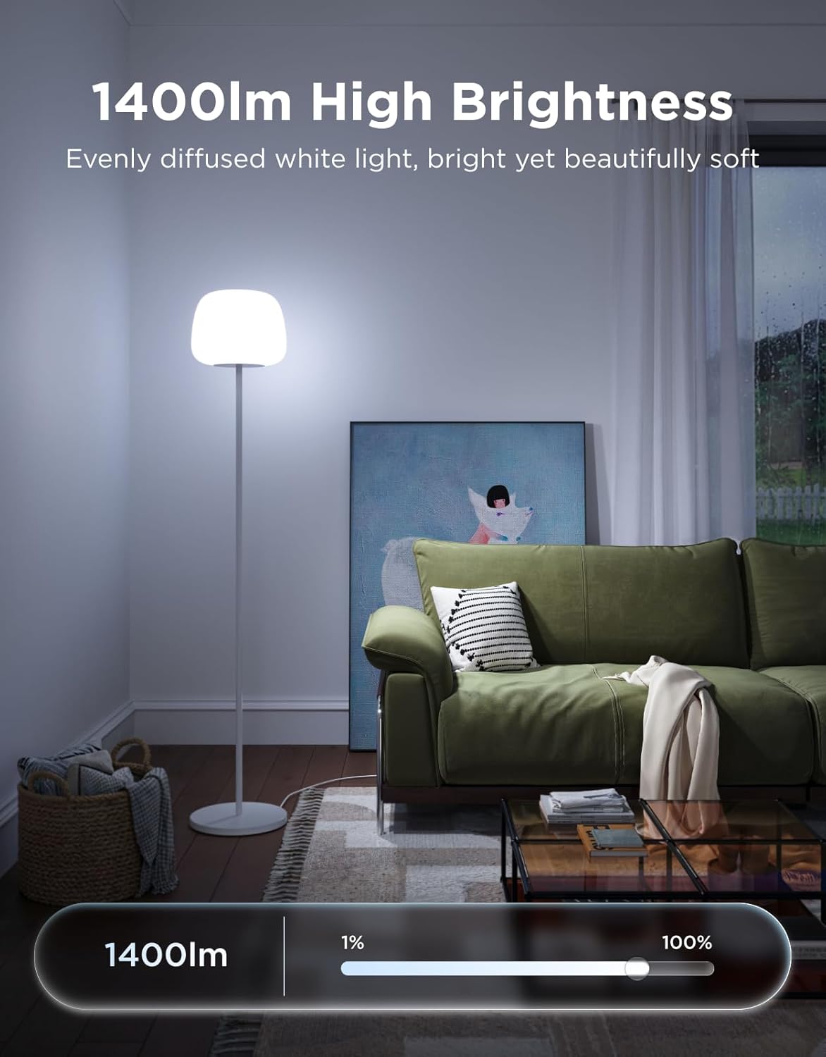 Govee Lantern Floor Lamp, Halo Gradient RGBIC Smart Corner Lamp for Bedroom - Image 7